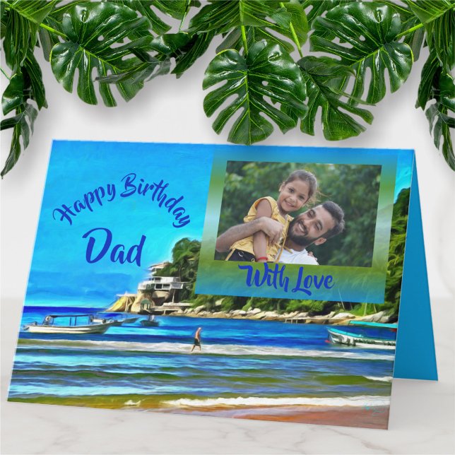 Happy Birthday Dad Fishing Boats 0346 Card (Creator Uploaded)