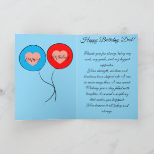 Happy birthday dad greeting card blue design 