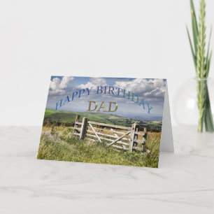 Happy Birthday Dad, landscape with a gate Card