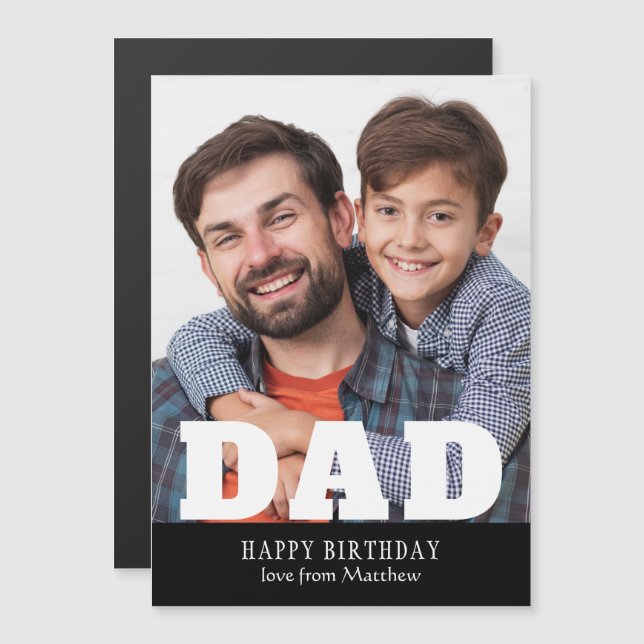 Happy Birthday Dad Modern Personalised Photo (Front/Back)