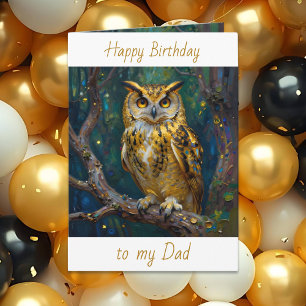 Happy Birthday Dad   Owl Themed  Card