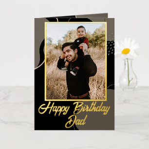 Happy Birthday Dad Personalised Photo Modern Foil Greeting Card