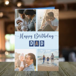 Happy Birthday Dad Photo Collage Best Dad Card<br><div class="desc">Add your favourite photos to this birthday card for a  fun and cute way to celebrate the best dad in your life. Upload your instagram photos to this easy to customise template. Change the to create your special message.</div>