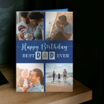 Happy Birthday Dad Photo Collage Best Dad Card<br><div class="desc">Add your favourite photos to this  'best dad ever' card for a  fun and cute way to celebrate the best dad in your life. Upload your instagram photos to this easy to customise template. Change the to create your special message.</div>