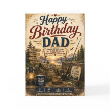 Happy Birthday Dad Rustic Outdoor Adventure Card