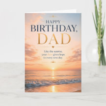 Happy Birthday Dad Sunrise Quote Card 