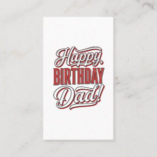 Happy Birthday Dad Vintage Typography Shirt Design Business Card