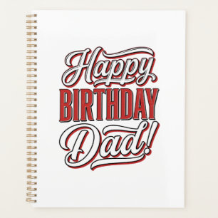 Happy Birthday Dad Vintage Typography Shirt Design Planner