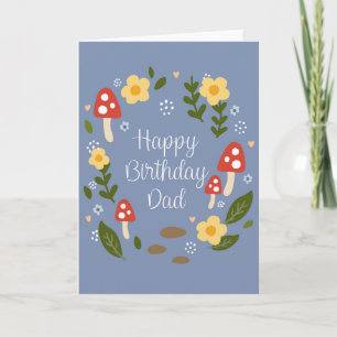 Happy Birthday Dad Woodland Wreath Greeting Card