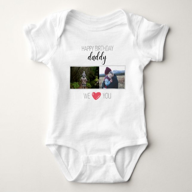 HAPPY BIRTHDAY DADDY BABY BODYSUIT PERSONALIZED (Front)