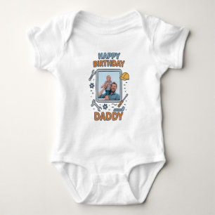  HAPPY BIRTHDAY DADDY BABY CLOTHES CUSTOM PHOTO BODYSUIT