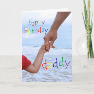 Happy Birthday Daddy-Man holding child's hand Card