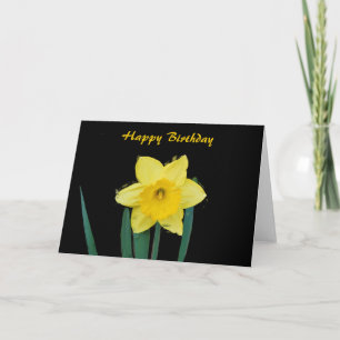 Happy Birthday Daffodil in Oils Card
