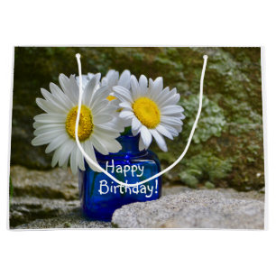 Happy Birthday Daisies Large Gift Bag