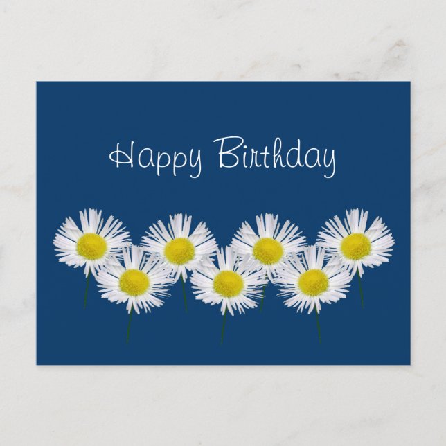 Happy Birthday Daisies Postcard (Front)