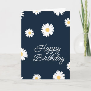 Happy Birthday Daisy On Blue Card