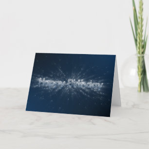 Happy Birthday dark blue birthday starlight Card