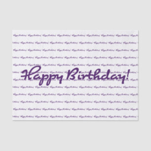 Happy Birthday! Dark Purple Casual Script Tissue Paper