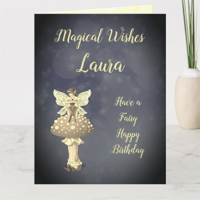 Happy Birthday Daughter Fairy design Card (Front)