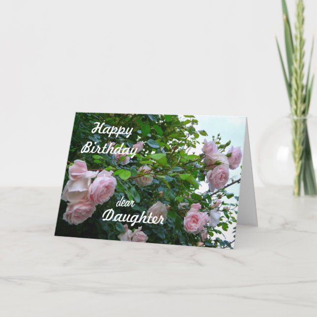 Happy Birthday-Daughter/Pink Roses Card (Front)