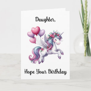 Happy Birthday Daughter Unicorn Card