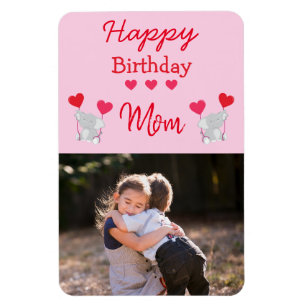 Happy Birthday Day Mum Elephant Photo Magnet