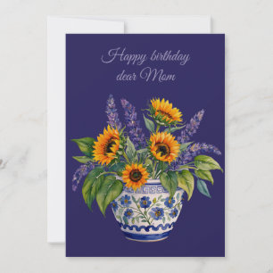 Happy birthday dear Mum & bouquet of flowers Holiday Card