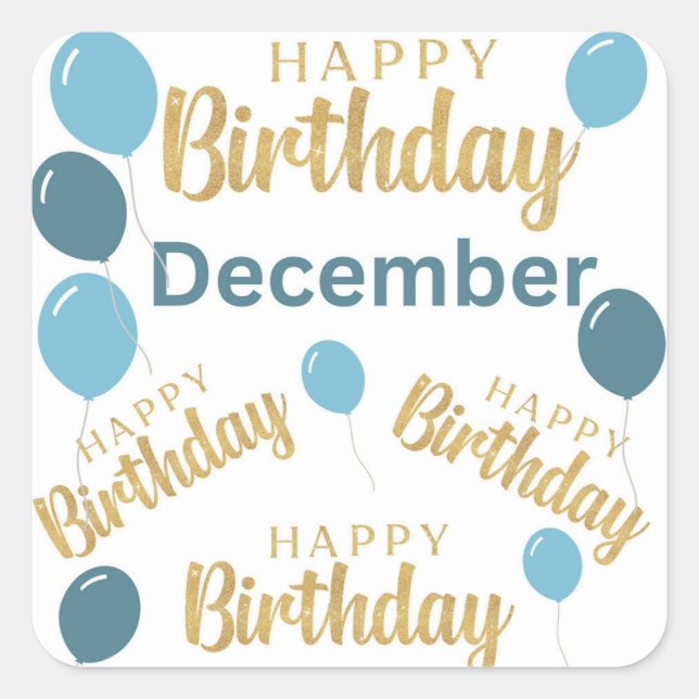 Happy birthday December birthdays Sticker (Front)