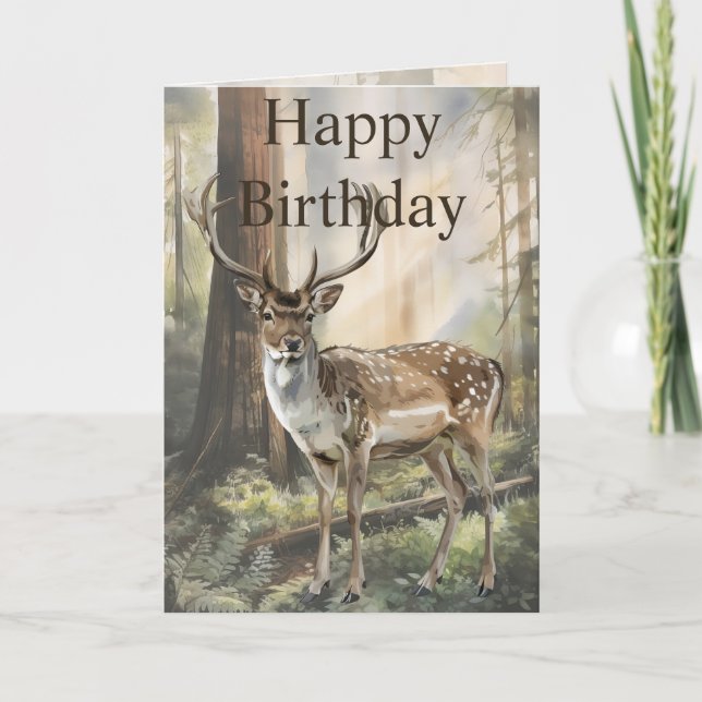 Happy Birthday Deer Card (Front)