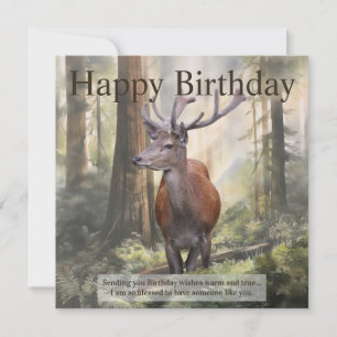 Happy Birthday Deer Holiday Card