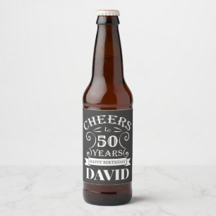 Happy Birthday design, decorative vintage style Be Beer Bottle Label
