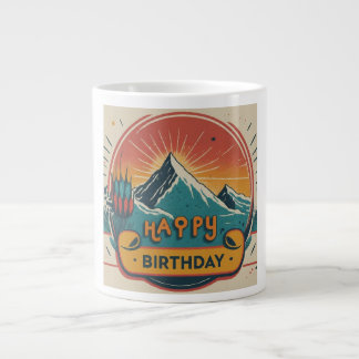 Happy Birthday Design Large Coffee Mug