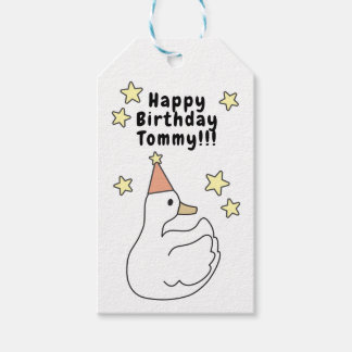 Happy birthday design with cute duck gift tags