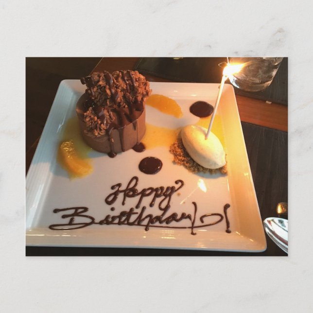 Happy Birthday Dessert Postcard (Front)