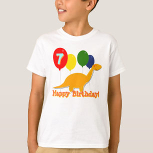 Happy Birthday Dinosaur 7 Years Balloons T-Shirt