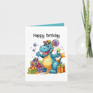 Happy Birthday Dinosaur boys customisable  Card