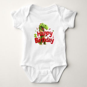Happy Birthday Dinosaur – Green Dino Shirt for Kid