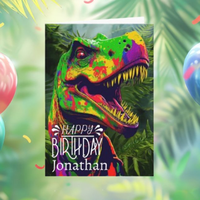 Happy Birthday Dinosaur Jungle Roar  Card (Happy Birthday Dinosaur Jungle Roar Card for Fun Celebrations!

—)