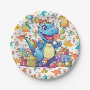 Happy Birthday Dinosaur Paper Plate