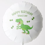 Happy Birthday Dinosaur with Name T-Rex Party Balloon<br><div class="desc">Does your little boy or girl love dinosaurs? This fun custom birthday party balloon is perfect! There's a big T-Rex,  dinosaur footprints,  and your little kid's name.

This balloon makes a great personalised addition to your birthday celebration for a young fan of prehistoric dinos!</div>