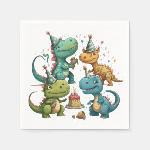 Happy Birthday Dinosaurs Napkin