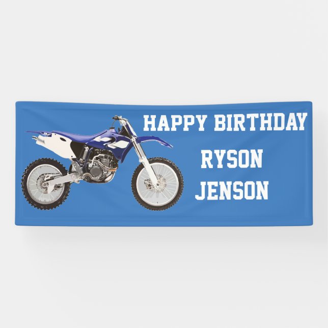 Happy Birthday Dirt Bike Child's Birthday Banner (Horizontal)