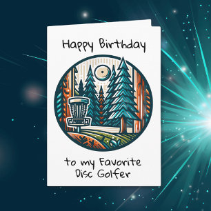 Happy Birthday Disc Golf Themed Card