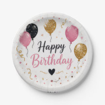 Happy Birthday Disposable Paper Plates