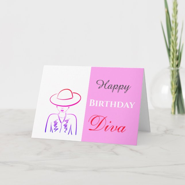 Happy Birthday Diva Card (Front)