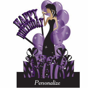Happy Birthday Diva Girl   DIY Name   Purple Standing Photo Sculpture