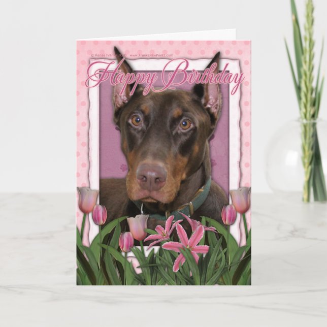 Happy Birthday - Doberman - Rocky Card (Front)