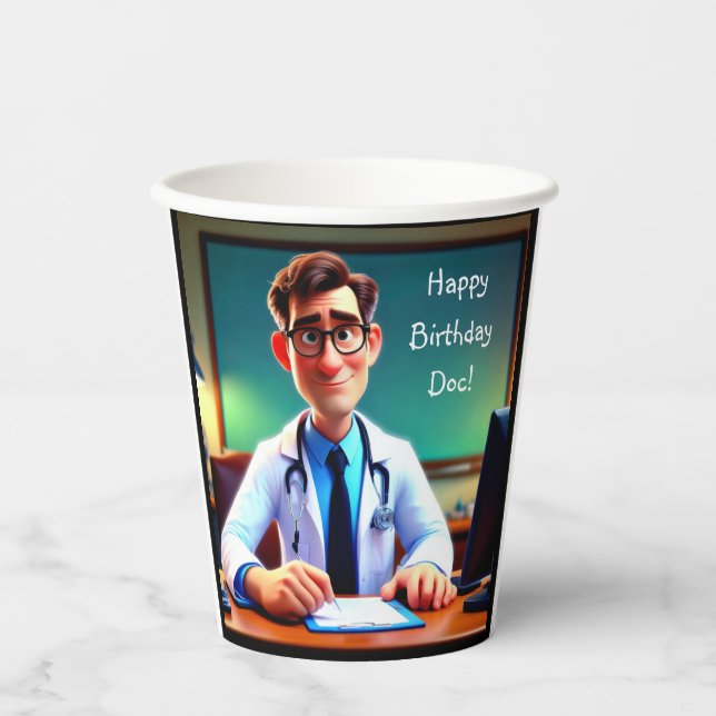 Happy Birthday Doc Paper Cups (Front)