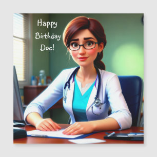 Happy Birthday Doctor Magnetic Card