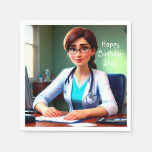 Happy Birthday Doctor Napkin